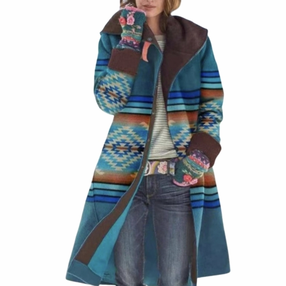 Aztec Long Jacket Turquoise NWT